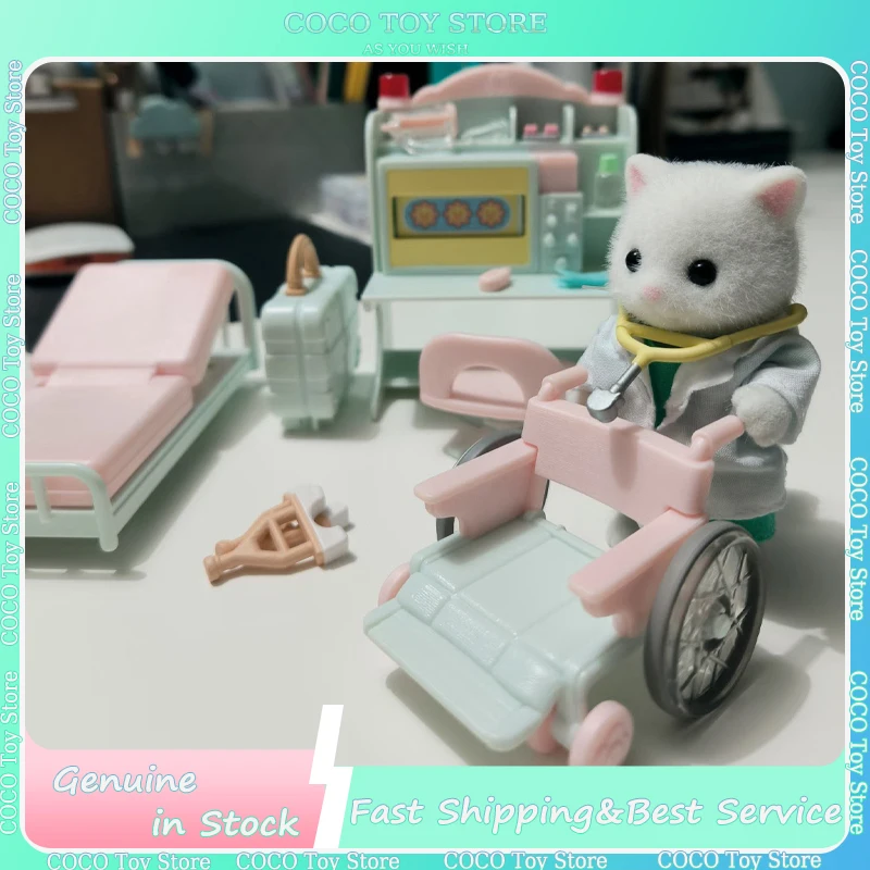 Original Sylvanian Families Villoge Doctor Starter Set Princess Dress Up Nursery Ternurines Kawaii Collection Birthday Gift Toys