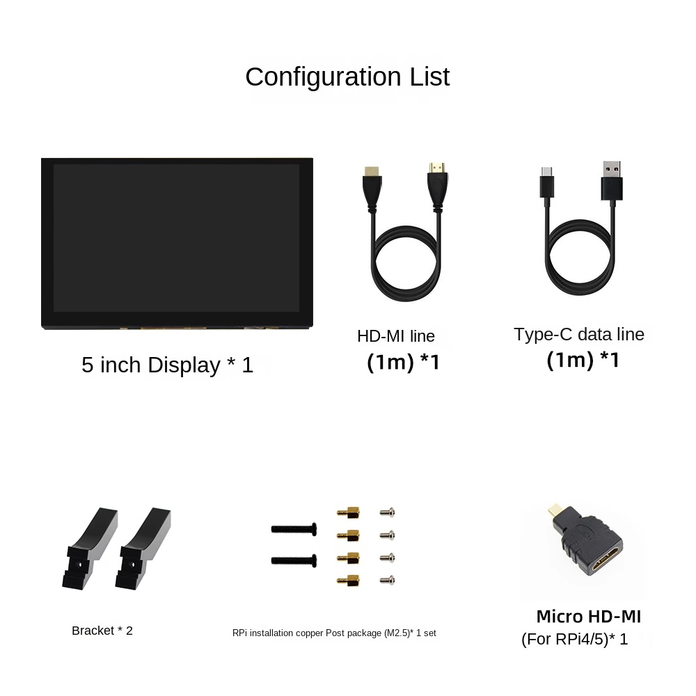 5-дюймовый/7-дюймовый HDMI-дисплей Raspberry Pi, емкостный сенсорный дисплей с IPS высокой четкости Raspberry Pi 5/4B