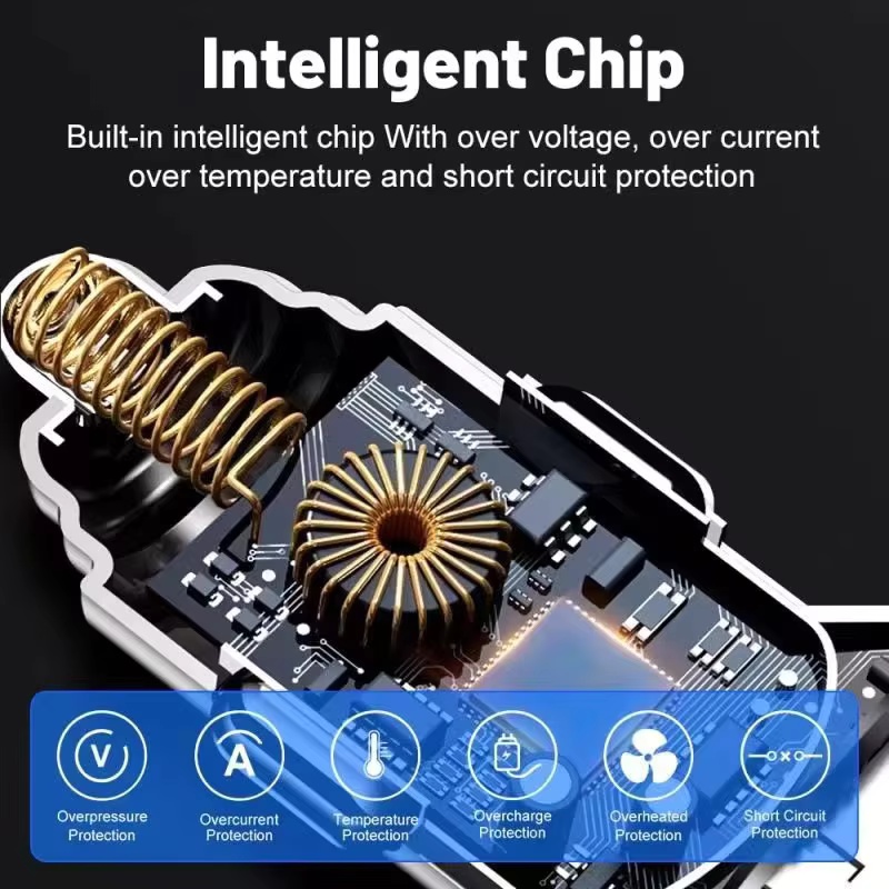 100W 6 Ports Car charger Fast charging PD Qc3.0 USB C Car Phone charger Type C Adapter in Car For iPhone Samsung Huawei Xiaomi