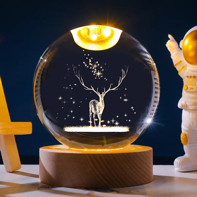 Luce notturna a LED Via lattea Galassia Sistema solare Sfera di cristallo Lampada da notte per bambini Camera da letto Luce ambientale Luce notturna regalo creativo