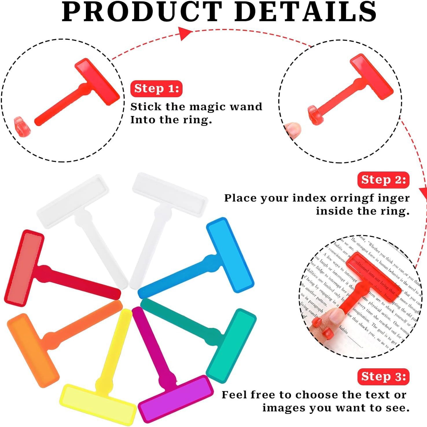 Finger Guided Reading Strips Highlighter alleviate Dyslexia Tools For Kids Hyperactive Early Readers Children Reading Magnifier