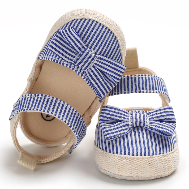 Été fille bébé sandales décontractées semelle souple confortable léger chaussures de marche arc toile bébé chaussures