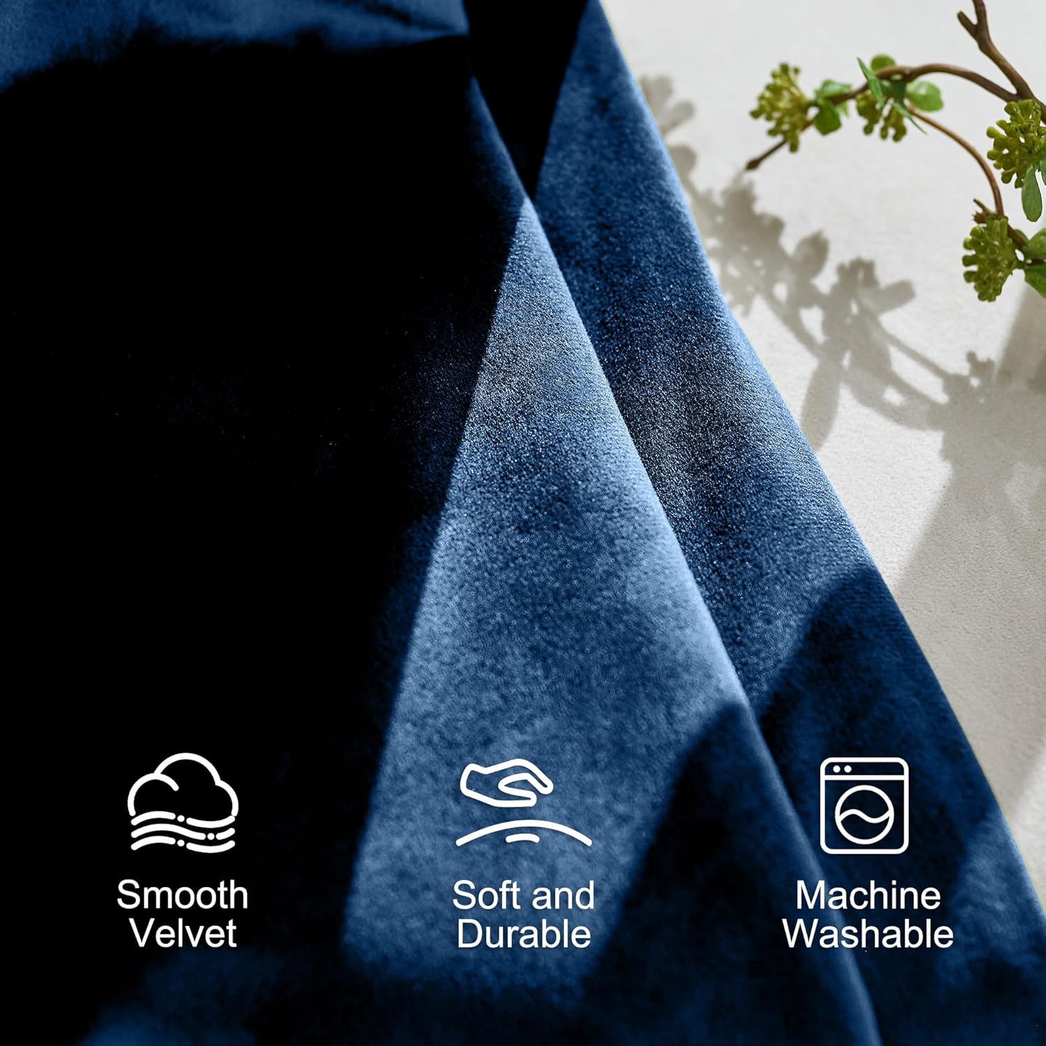 Cortinas opacas de terciopelo azul oscuro, cortinas con aislamiento térmico, cortinas de ventana de 120 pulgadas de largo, corti