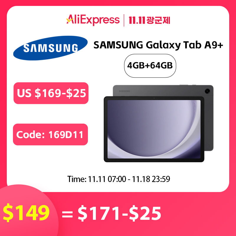 Samsung-Galaxy Tab A9タブレット,wifi,4GB, 64GB, 2.2GHz,オクタコア,11インチ,TFT, 90Hz, LCDディスプレイ,8MPリアカメラ7040 mAhバッテリー、Android