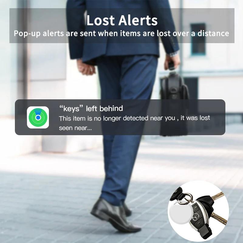 Etiqueta GPS Bluetooth de seguridad basada en el iphone Encuentra mi aplicación Rastreador antipérdida Localización de sonido Recordatorio de mensajes Buscador de llaves de alarma
