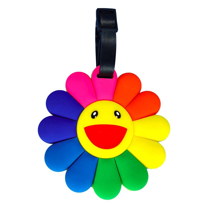 Accesorios de viaje de girasol, 2 colores, etiqueta de equipaje, maleta de Gel de sílice, tarjetero de dirección de identificación, etiqueta de embarque de equipaje, regalo de boda