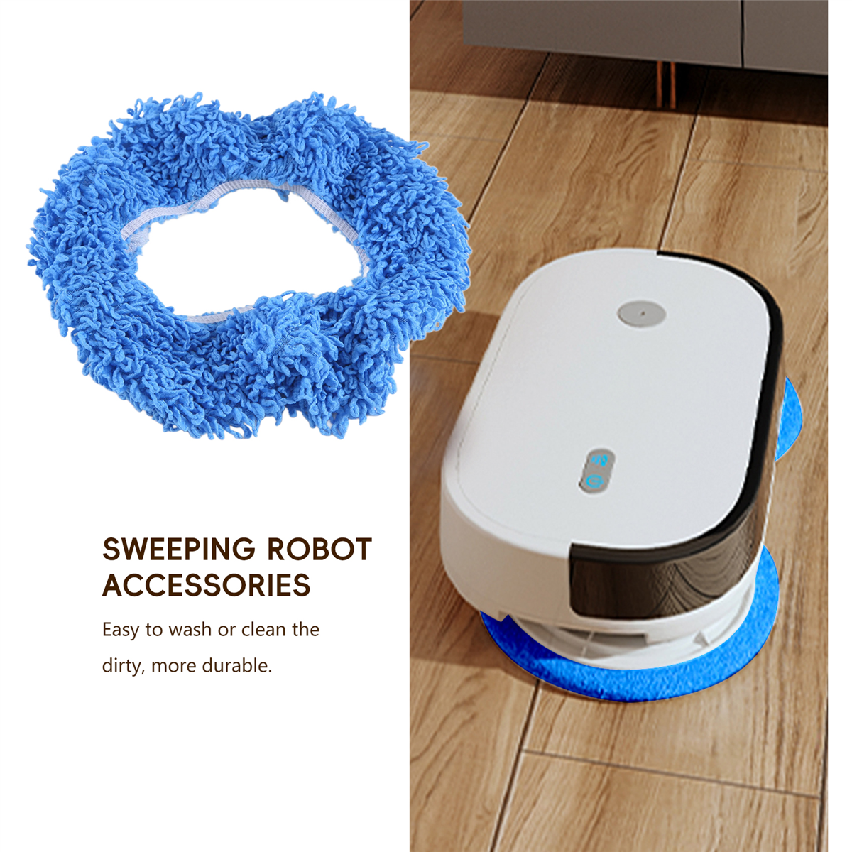 BABQ Disposable Mop,Washable Durable Replacement Microfiber Pads Dust Push Mop Cloth for Dry and Wet Vacuum Cleaner,Blue
