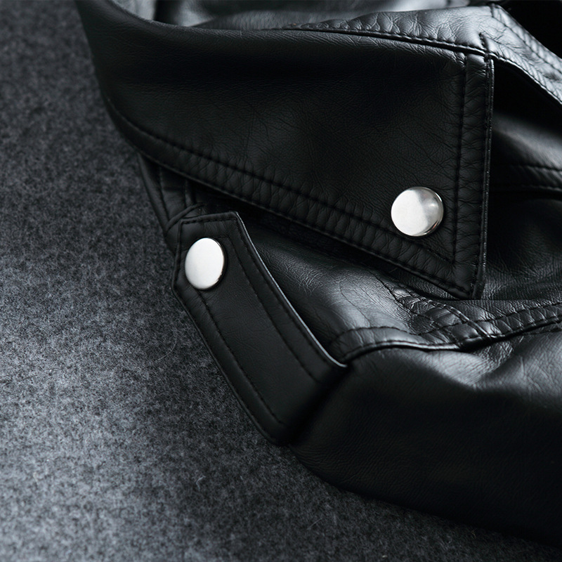 Chaqueta corta de PU negra para mujer, estilo gótico Punk, chaqueta de cuero para motocicleta, abrigo informal salvaje, abrigos góticos de invierno