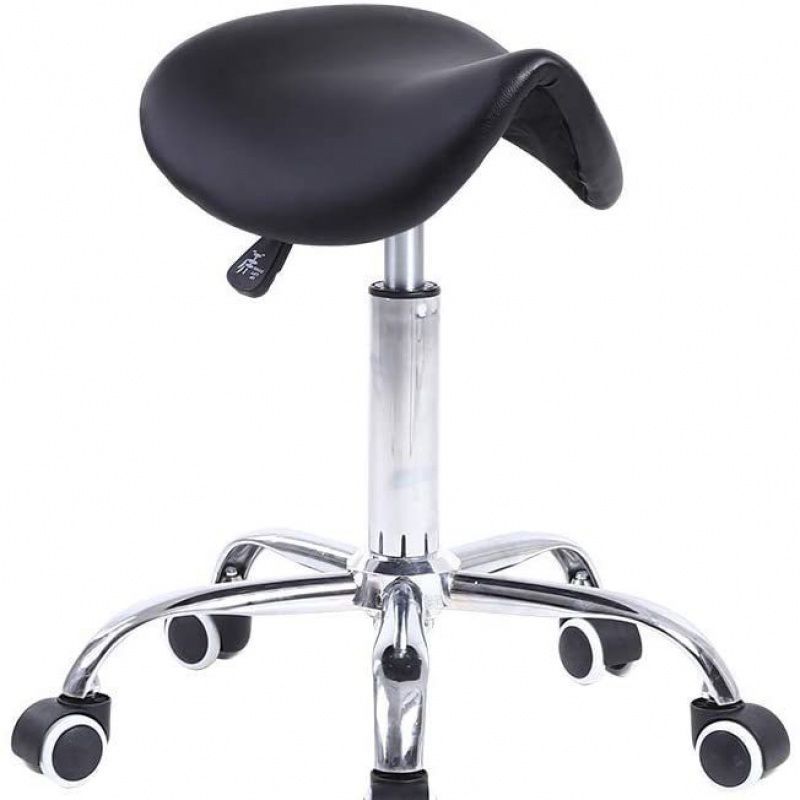 Foot Saddle Stool Cosmetology Shop Technician Spinning Lift Saddle Stool Dental Stool with Backrest Solid Swivel Chair