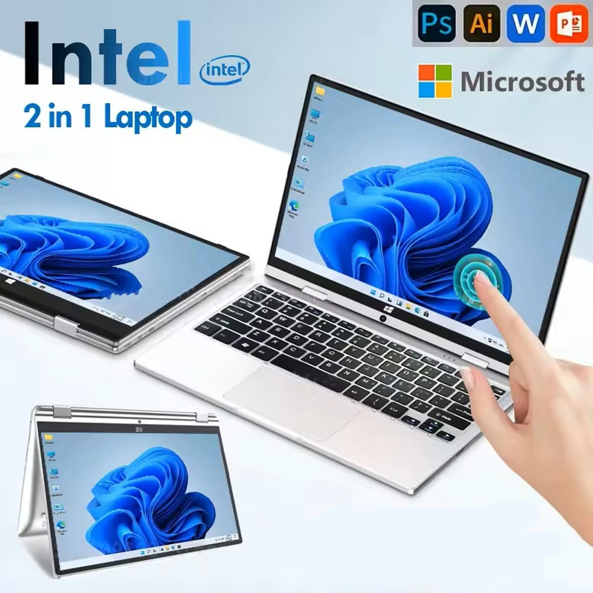 Portátil con pantalla táctil de 11,6 pulgadas 2 en 1 Windows 11 Pro Intel N4020 Tablet PC 8GB DDR4 128GB 256GB 512GB SSD portátil de estudio