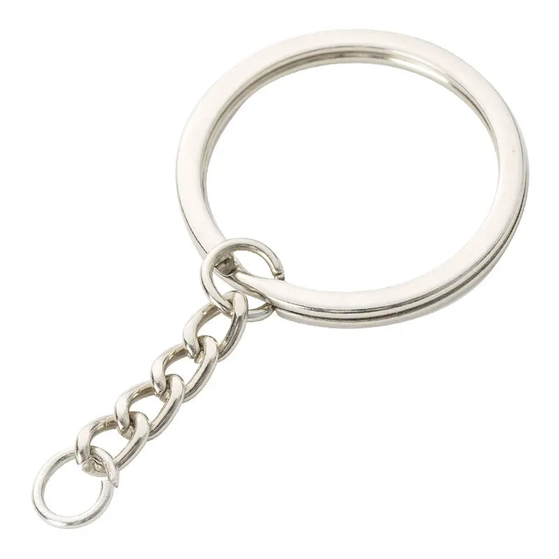 10/50/100pcs Silver Plated Metal Blank Keyring  Split Ring Keyfob Key Holder Rings DIY Findings Making Keychain Accessories