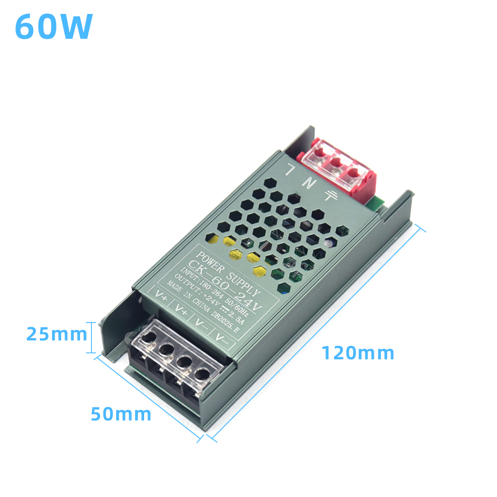 Ultra Thin Lighting Transformers 220V to DC12V 24V 60W 100W 150W สําหรับกล้องวงจรปิด LED Strip แหล่งจ่ายไฟอะแดปเตอร์