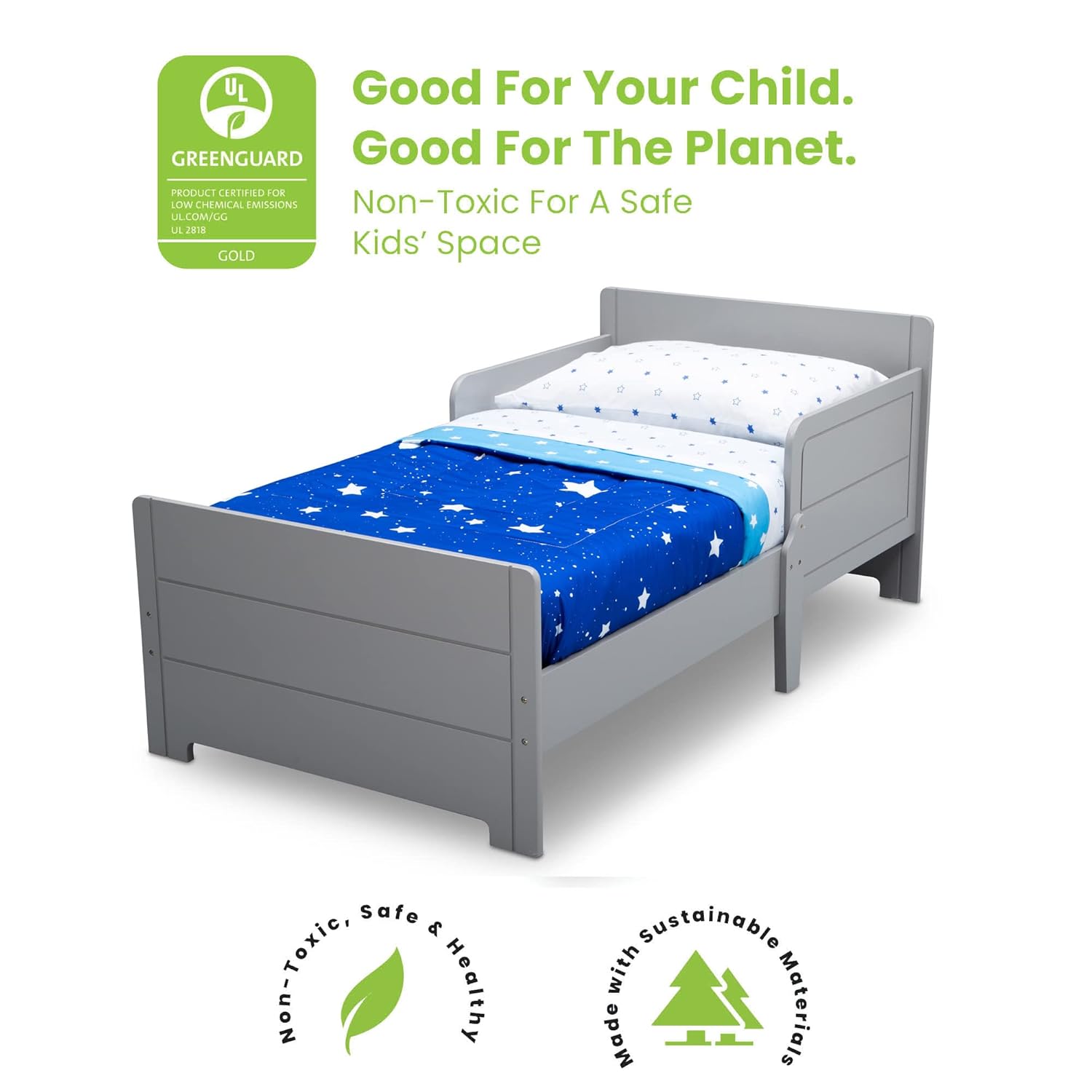 Children MySize Toddler Bed, Grey