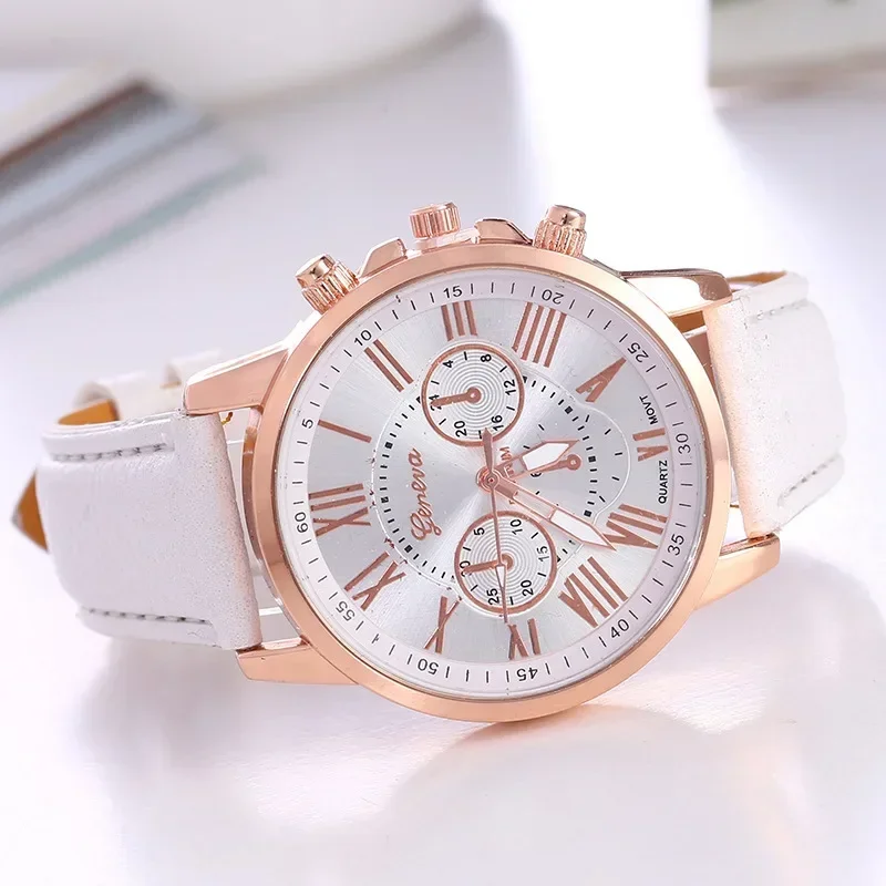 Reloj informal para mujer, relojes de marca superior de lujo para mujer, Reloj de pulsera de cuarzo con vestido Simple de cuero, relojes femeninos