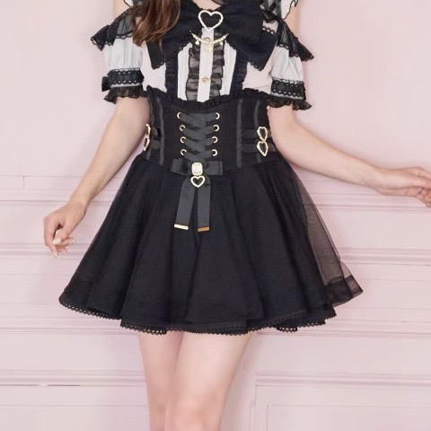 Japanse Liz Nieuwe Zomer Kant Rand Lederen Ring Hoge Taille Plooirok Strik All-Match Korte Rokken Grote Boog Lolita Blouses