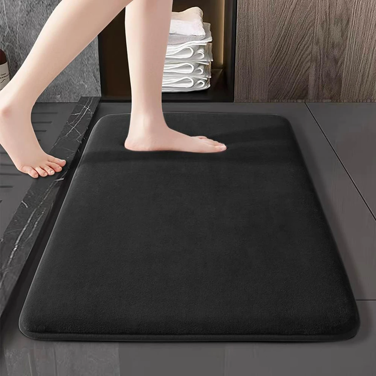 Alfombrilla absorbente antideslizante para baño, Alfombra de terciopelo Coral para puerta, decoración del hogar