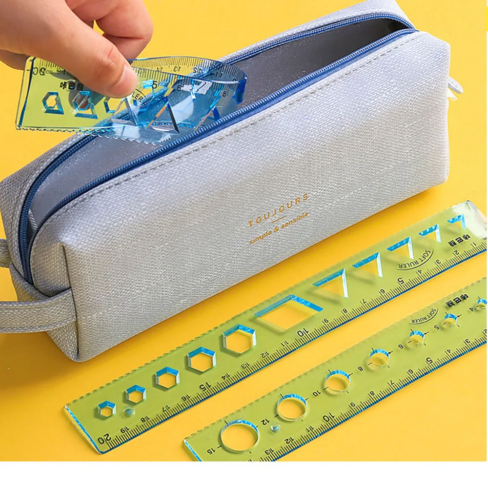 4Pcs Weiche Lineal Set Kann Biegung Lineal Kreative Messen Werkzeug Kind Student Geometrie Mathematik Zeichnung Schreibwaren Schule Bürobedarf