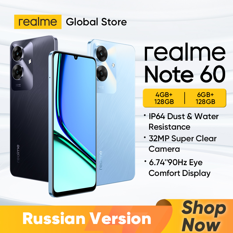 [In Stock] realme Note 60 Smartphone 32MP Camera 6.74'' 90Hz Display 5000mAh Battery 128GB IP64 Powerful Octa-core Chipset