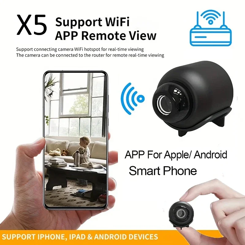 X5 Mini Camera 1080P HD Intelligent Home Security Video Recording APP Support Memory Card Mini IP Camera USB Security Cam 2025