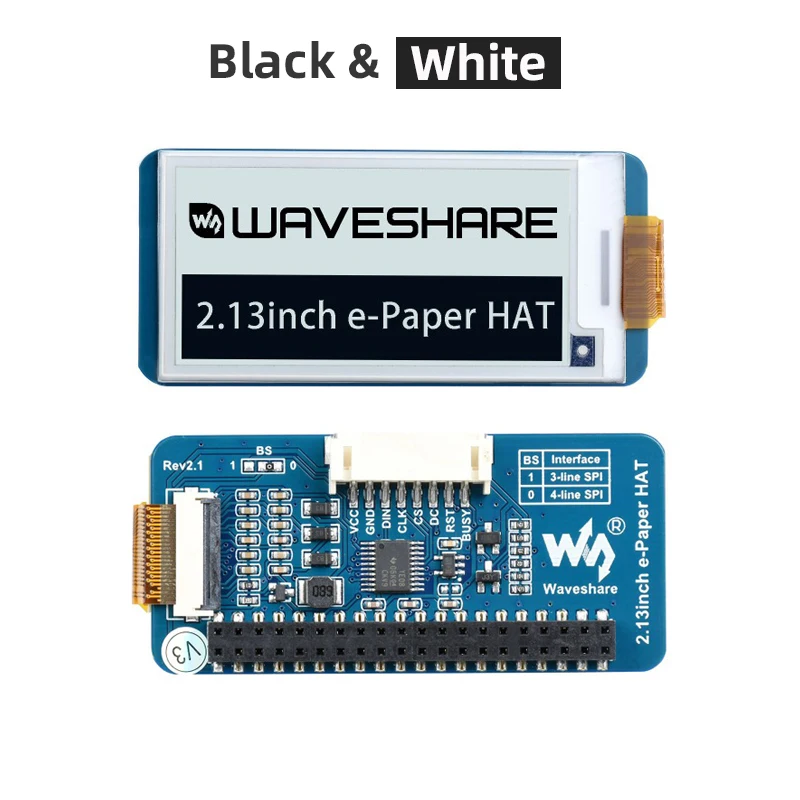 2,13-дюймовый дисплей E-Ink HAT 250x122 E-Paper SPI ИнтерфейсЭкран для Raspberry Pi 4B 3B+ 3B Zero STM32 Jetson Nano для Arduino