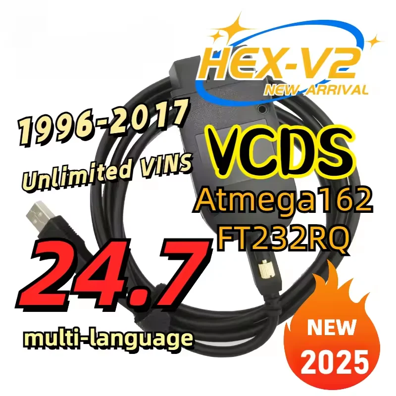 Mais recente atualização vcds 25.3 hex v2 vagcom interface scanner ferramenta para audi skoda assento multi-idioma carro autocom ferramentas de diagnóstico