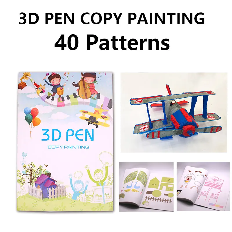 3D Bút Chép Ban Hoa Văn 20 Shetts 40 Họa Tiết Không Lặp Đi Lặp Lại, 3D Bút