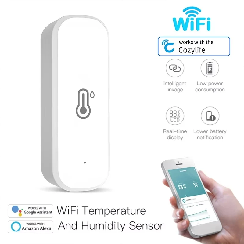 TUYA Zigbee/Cozylife WiFi สมาร์ทอุณหภูมิความชื้นเซนเซอร์ APP สมาร์ทหน้าแรกการแจ้งเตือนระยะไกลเครื่องวัดอุณหภูมิ Alexa Google Home
