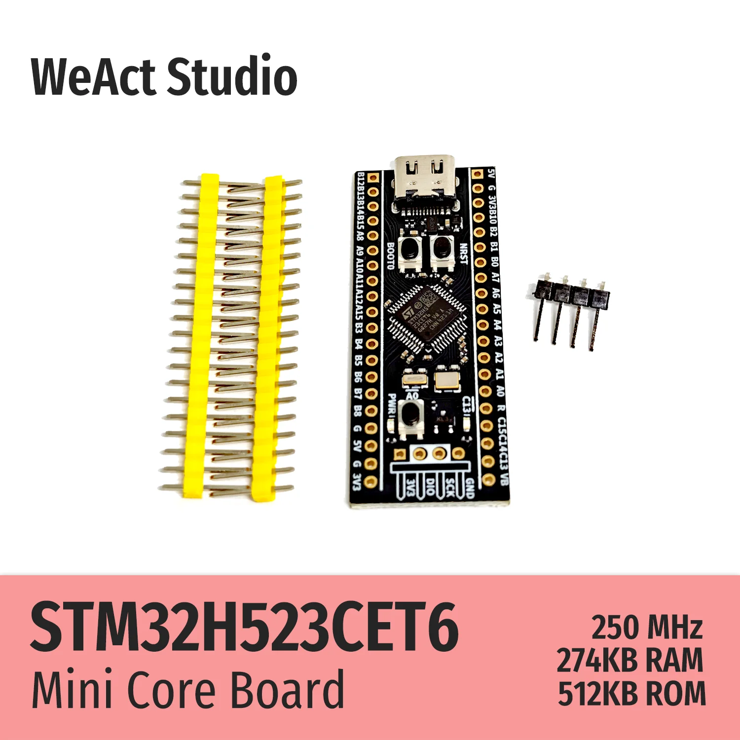 WeAct STM32H523CET6 STM32H523CE STM32H523 STM32H5 STM32 Core Board Demo Board