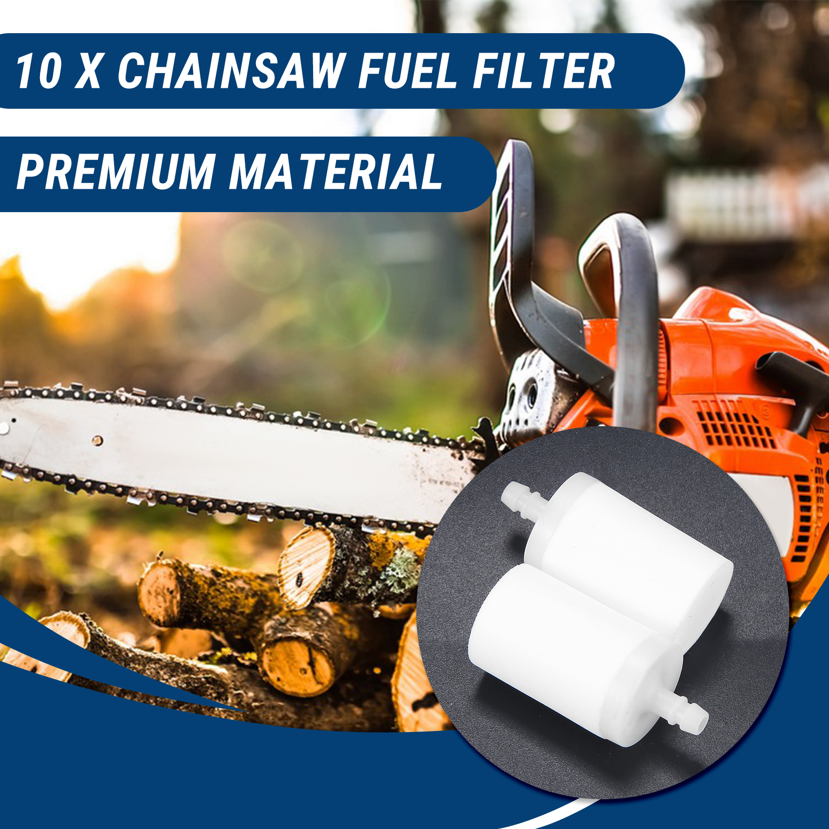 Husqvarnaチェーンソー用ガス燃料フィルター,新しい部品,50 51 55 61 268 272 xp 345350351353, 10個