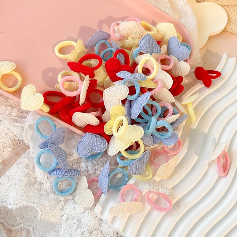 10 шт./лот, детские эластичные ленты ярких цветов, резинка для волос для девочек, детские милые детские аксессуары для волос