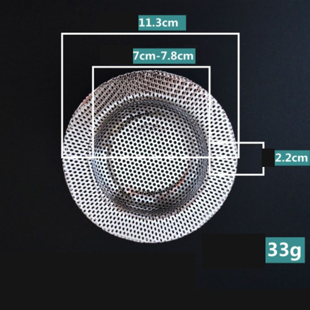 Kitchen Sink Filter Stainless Steel Mesh Sink Strainer Filter Bathroom Sink Strainer Drain Hole Filter Trap Waste Screen Mesh