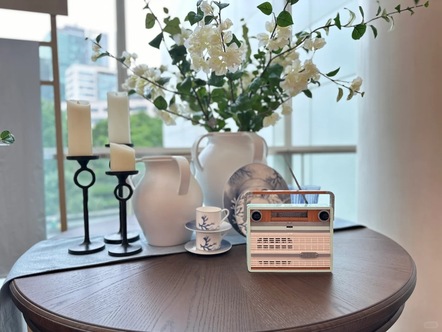 Creative ไอคอน series retro วิทยุรุ่นบล็อกอาคาร 1970s ทรานซิสเตอร์วิทยุนักดนตรีตกแต่งบ้านเด็กอาคาร blo