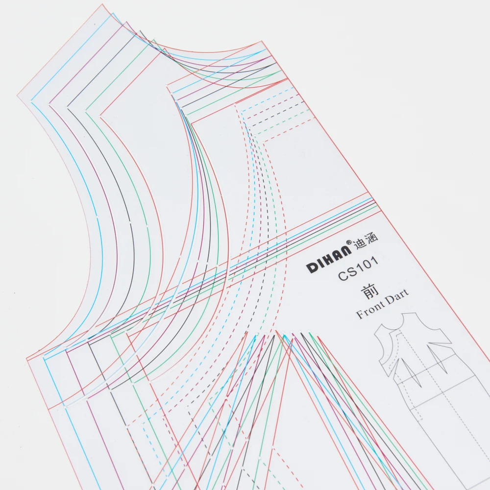 Modern Cheongsam Sewing Pattern Ruler Transparent Plastic Basic Pattern of Qipao with Multi-sizes in One