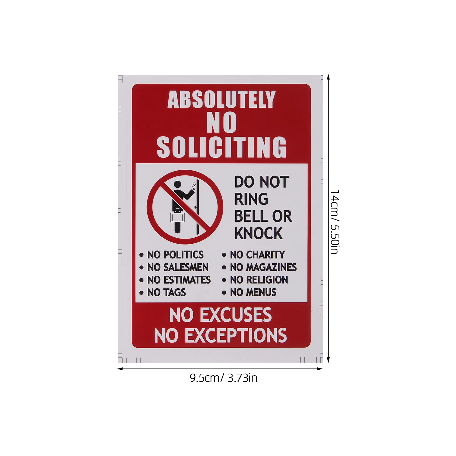 2Pcs No Soliciting Signs For Home Door Sticker Pvc Self Adhesive No Knocking Sign Security Protection Traffic Signal