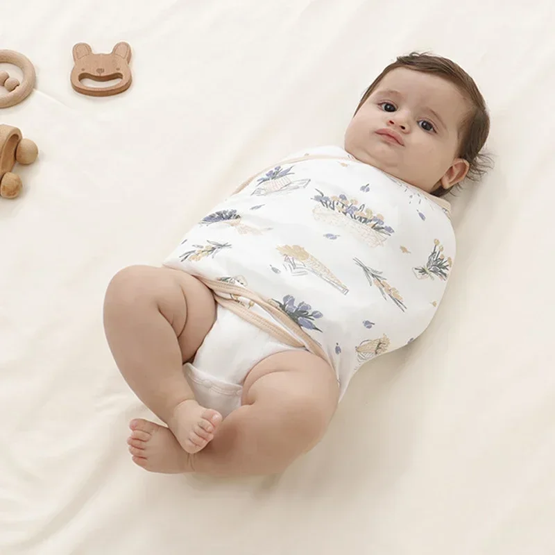 0-6 개월 코튼 베이비 Swaddle Wrap Anti Startle Swaddling Blanket 모슬린 베이비 슬리핑 담요 랩 새로 태어난 얇은 여름