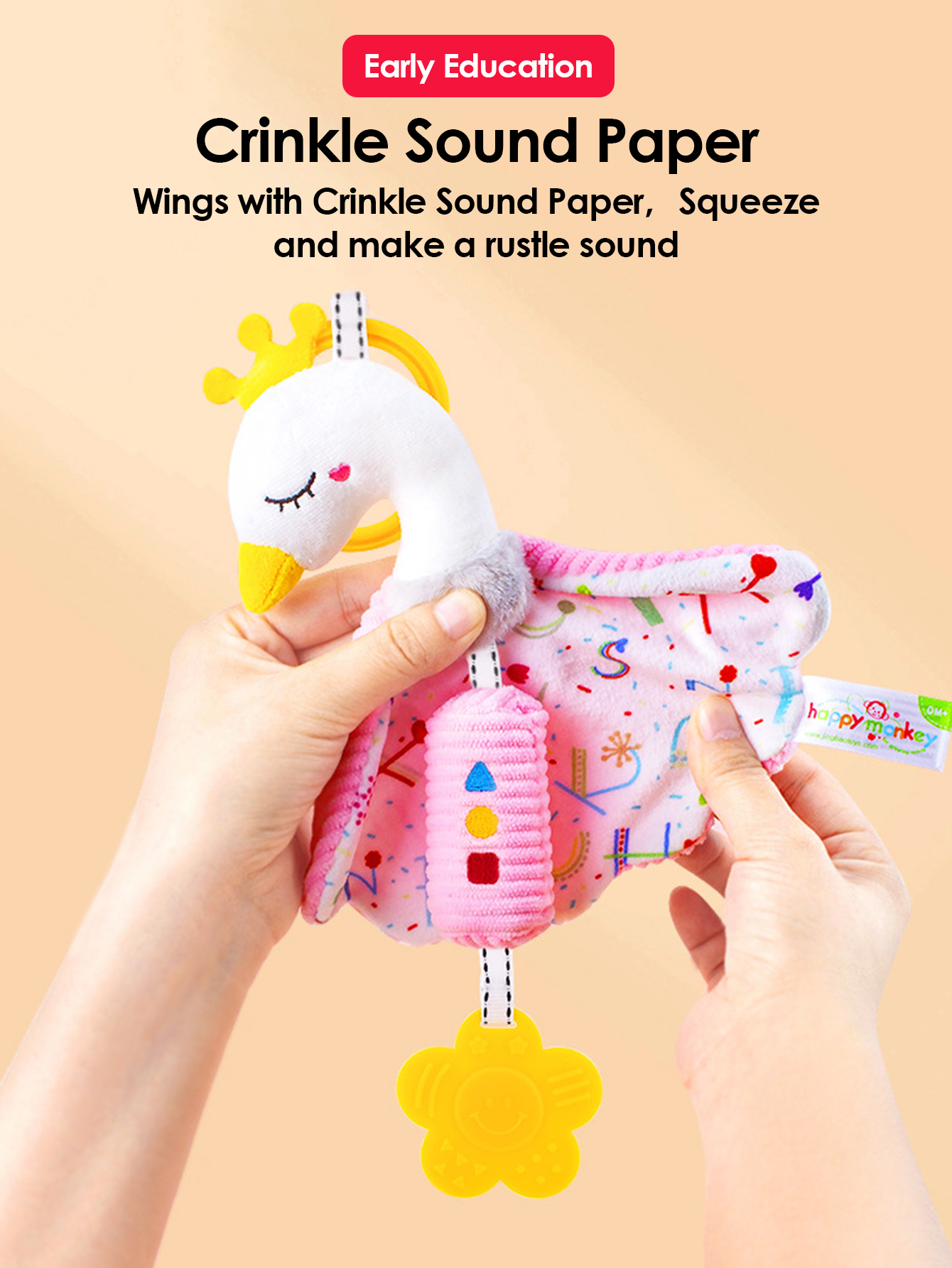 Soft Infant Crib Bed Stroller Mobile Hanging Rattle Baby Educational Toys Brain Developmental Hand Grip Cute Stuffed Animal Toys