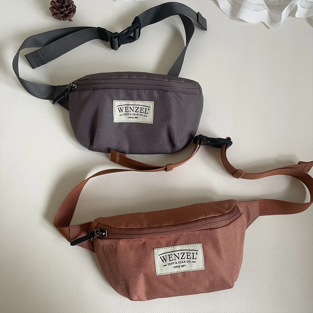 Bolsa de teléfono móvil para niños y adultos, bolso de pecho cruzado diagonal de ocio al aire libre, color sólido