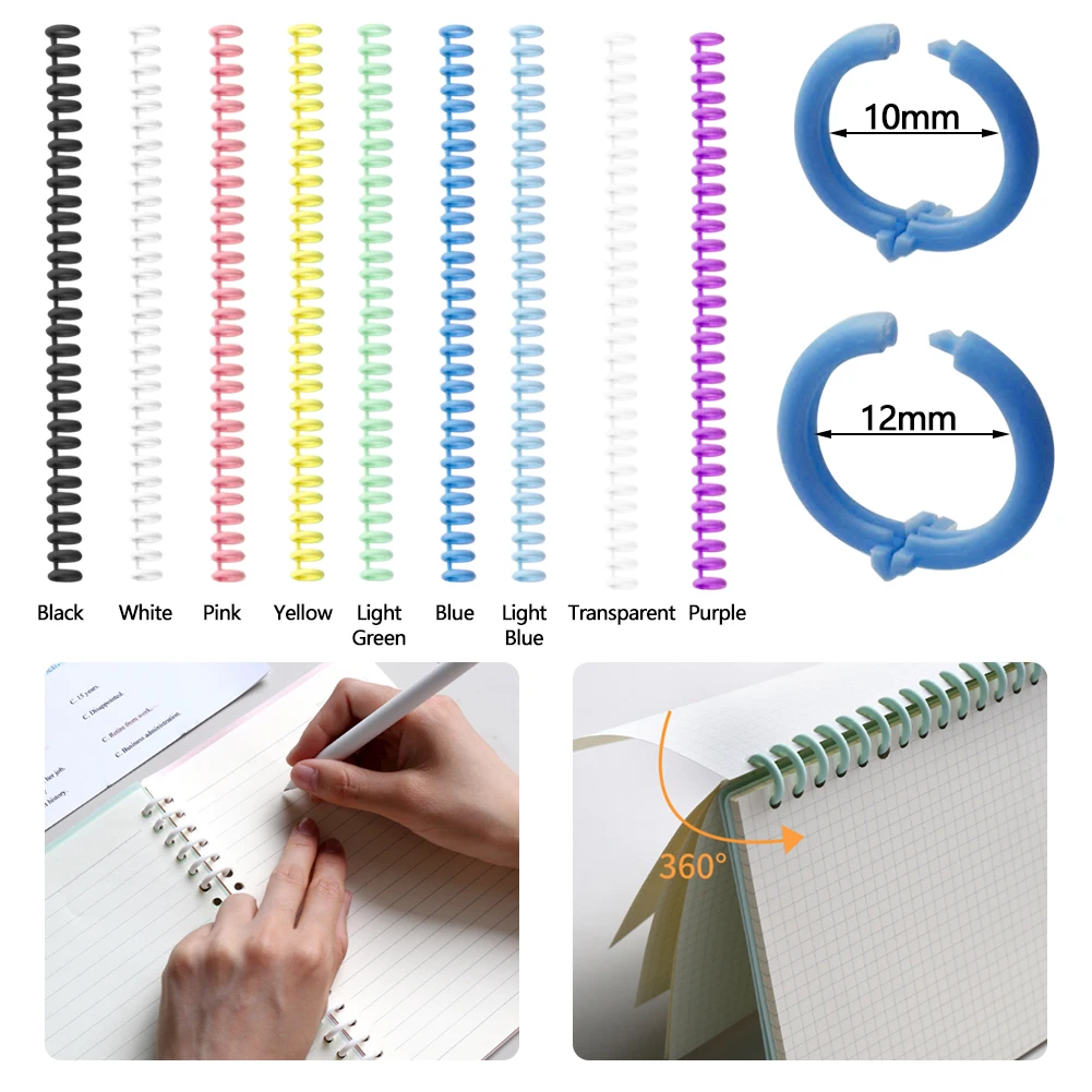 A4 A5 B5 Detachable Buckle Loose-leaf Binding Strip 30-hole Round Hole Coil Opening and Closing Ring  DIY Plastic Binder
