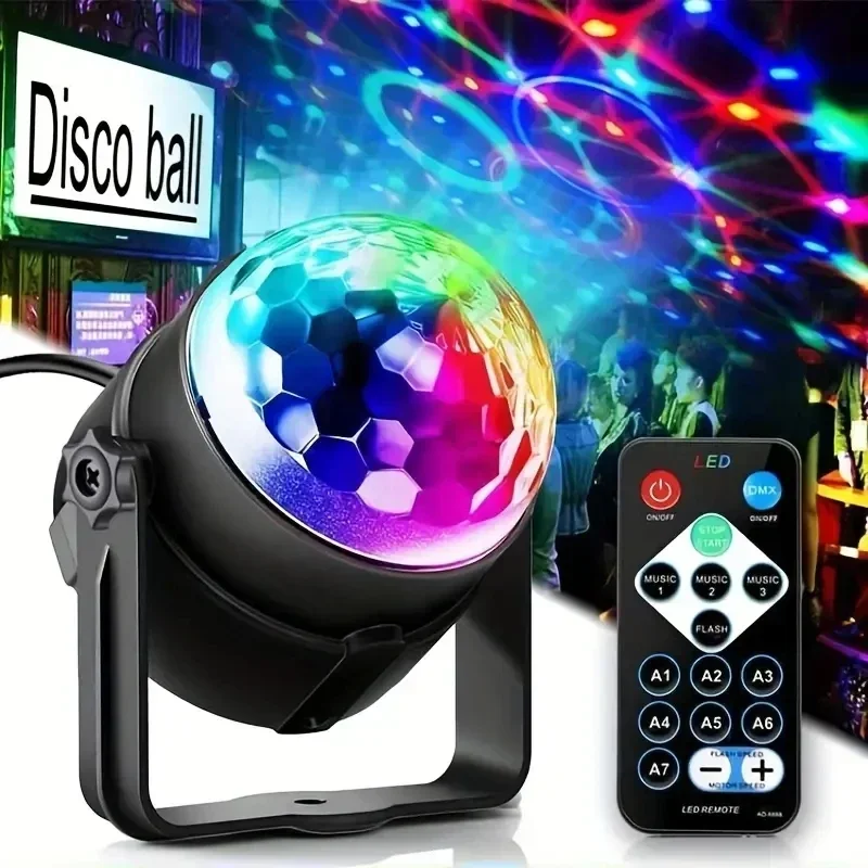 Luz LED de discoteca giratoria para DJ, bola estroboscópica colorida, coche de baile mágico, ambiente RGB, regalo de Navidad, fiesta, Club, coche, lámpara de espectáculo láser