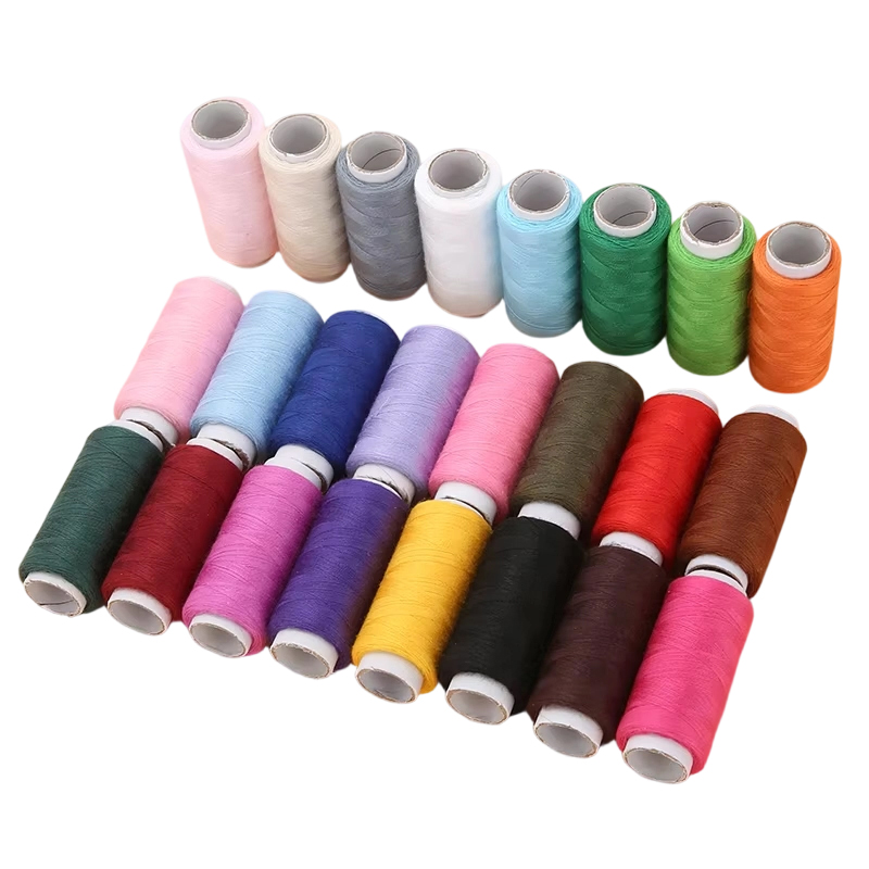Fils à coudre à broder en Polyester, 10/24 couleurs, Patch artisanal de couture à la main, fournitures de couture au volant