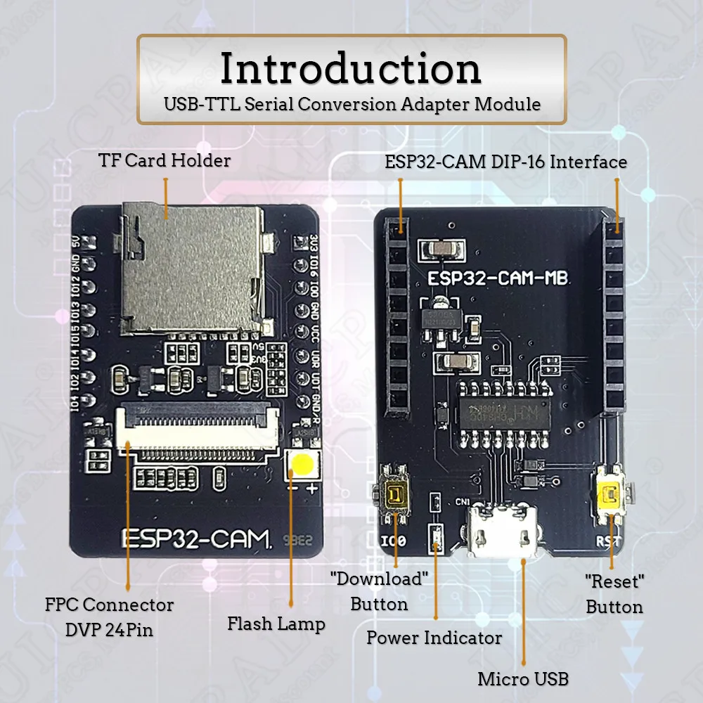 Kit de módulo de cámara ESP32 Original 2,4 GHz WiFi Bluetooth 8MB PSRAM OV2640 módulo de cámara 66 120 160 grados 850nm visión nocturna
