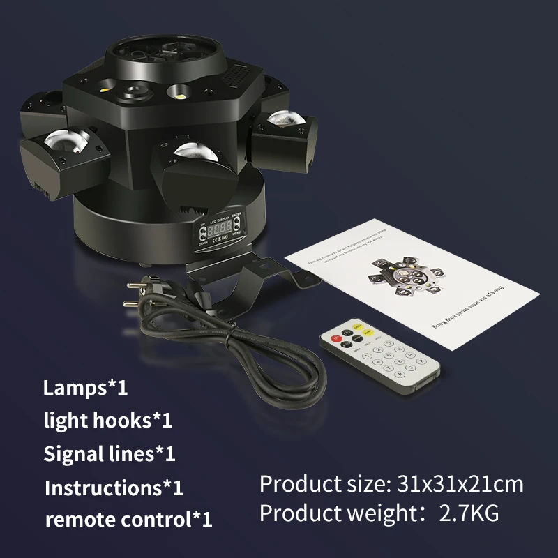 Faisceau lumineux à tête mobile RGB 10x10w, lumière stroboscopique Laser RGB à 6 têtes, lumière de scène DMX, faisceau lumineux rotatif pour Bar de fête Disco