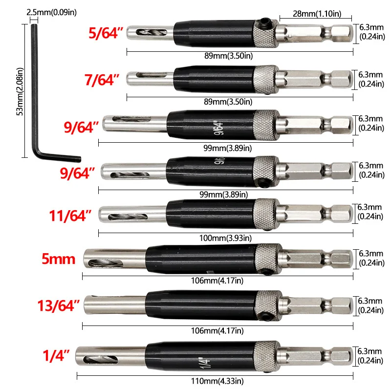 8pcs 4PCs Self Centering Hinge Drill Bits Woodworking Door Window Hinge Drill Bit Positioning Hole Opener