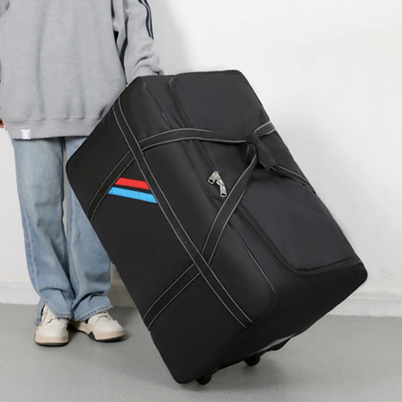 Sacos de carrinho de grande capacidade com rodas dobrável bagagem saco de viagem mala à prova dwaterproof água bolsa fim de semana rolando bagagem