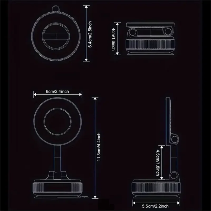 360 °   Soporte magnético giratorio para teléfono de coche, nuevo modelo, soporte de cristal para salpicadero, soporte de navegación automotriz multiescenario