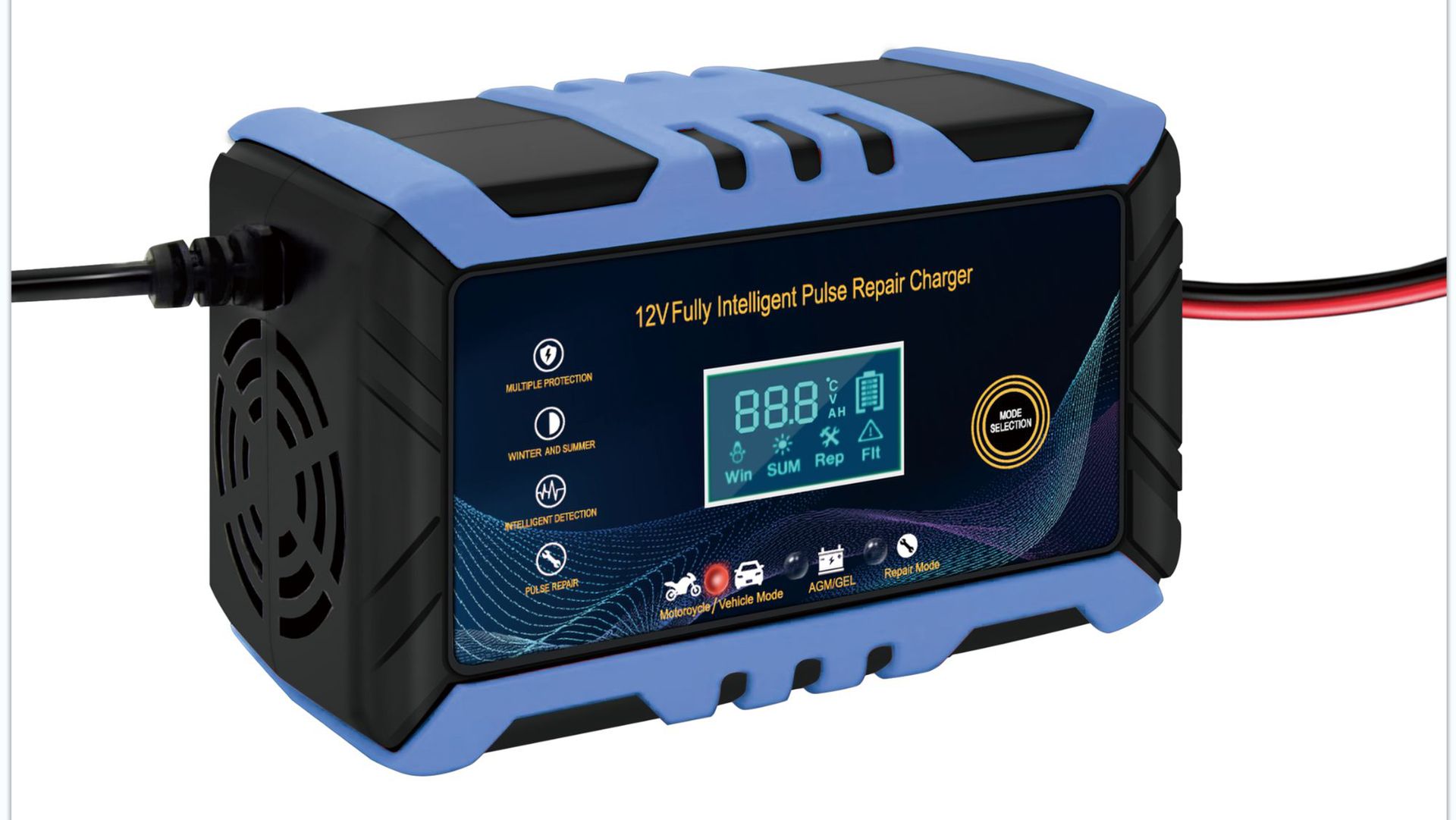 車とオートバイのバッテリー充電器、充電装置、鉛蓄電池のインテリジェントメンテナンス、自動車、6a、12v