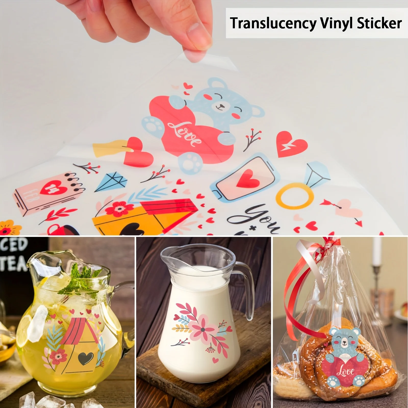 20 hojas de papel adhesivo de vinilo imprimible, translúcido A4 (8,3x11,7 pulgadas) 65% hojas autoadhesivas transparentes, impermeable, se seca rápidamente