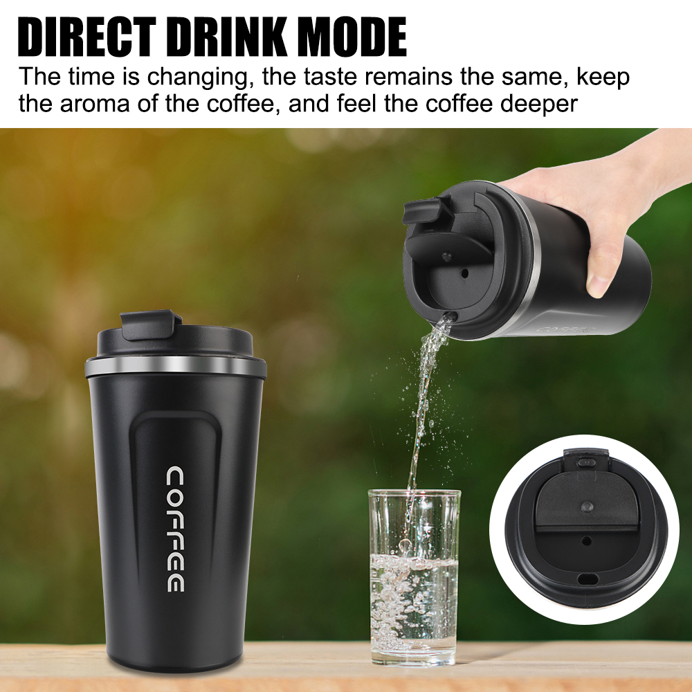Thermo Cafe Kaffeetasse, Auto-Thermosbecher, 380/510 ml, auslaufsicher, Reise-Thermobecher für Tee, Wasser, Kaffee, doppelter Edelstahl