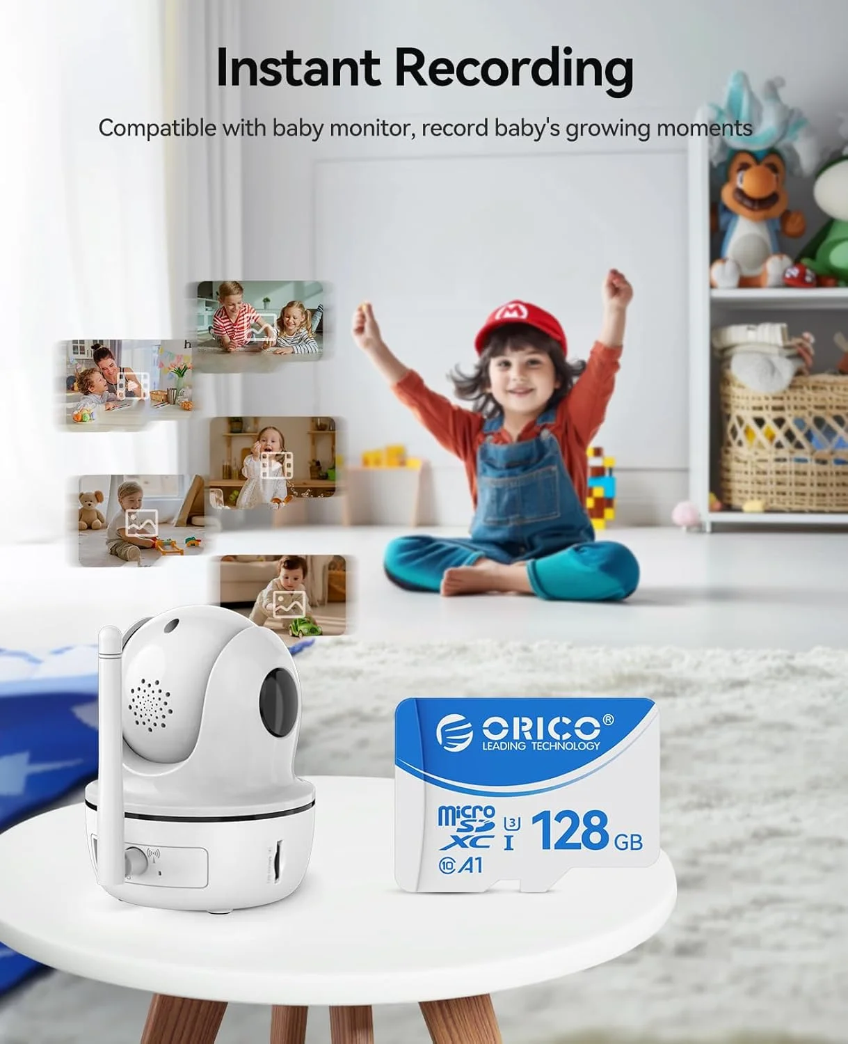 ORICO T3 128GB microSDXC UHS-I Memory Card, 70MB/s Read, 60MB/s, 4K UHD Recoding, U3, Class10, V30, A1, Micro SD for Camera