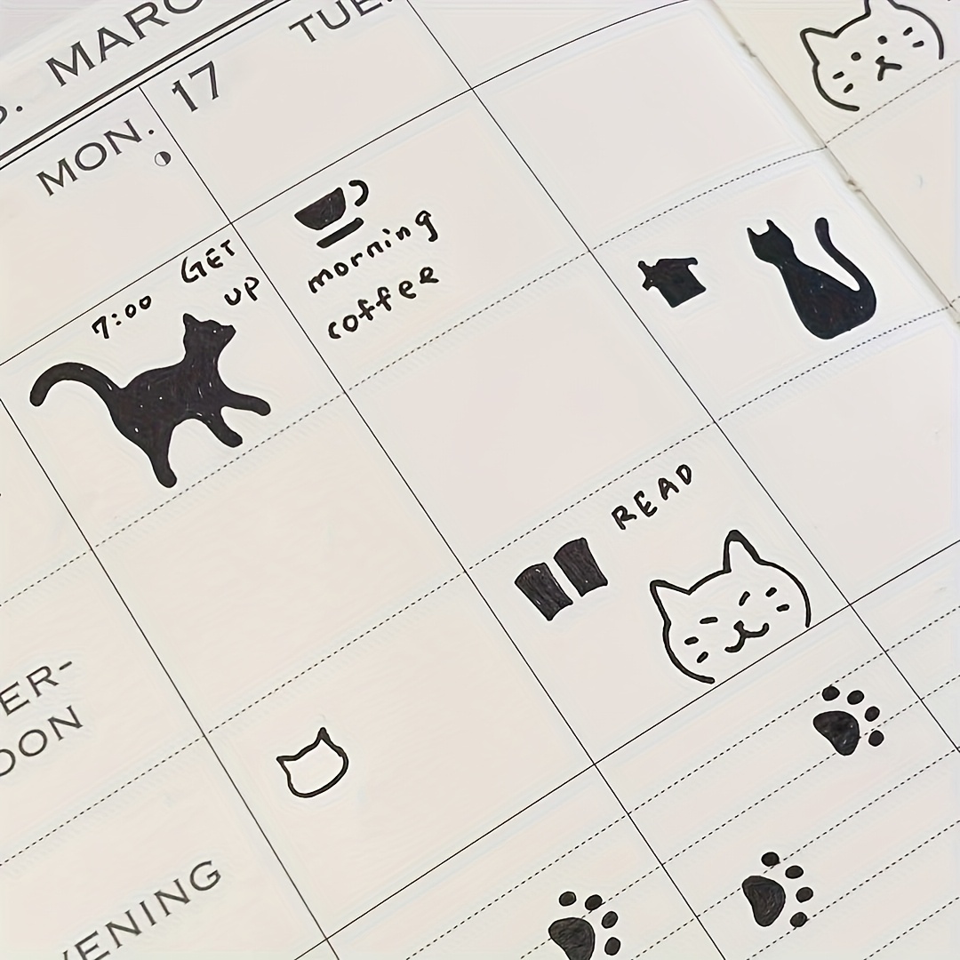 1pc Three-in-One Cat Lover Template Ruler - 20+ Cute Cat Designs Bookmark & Double-Sided Ruler, Perfect Gift for Diary, Planner